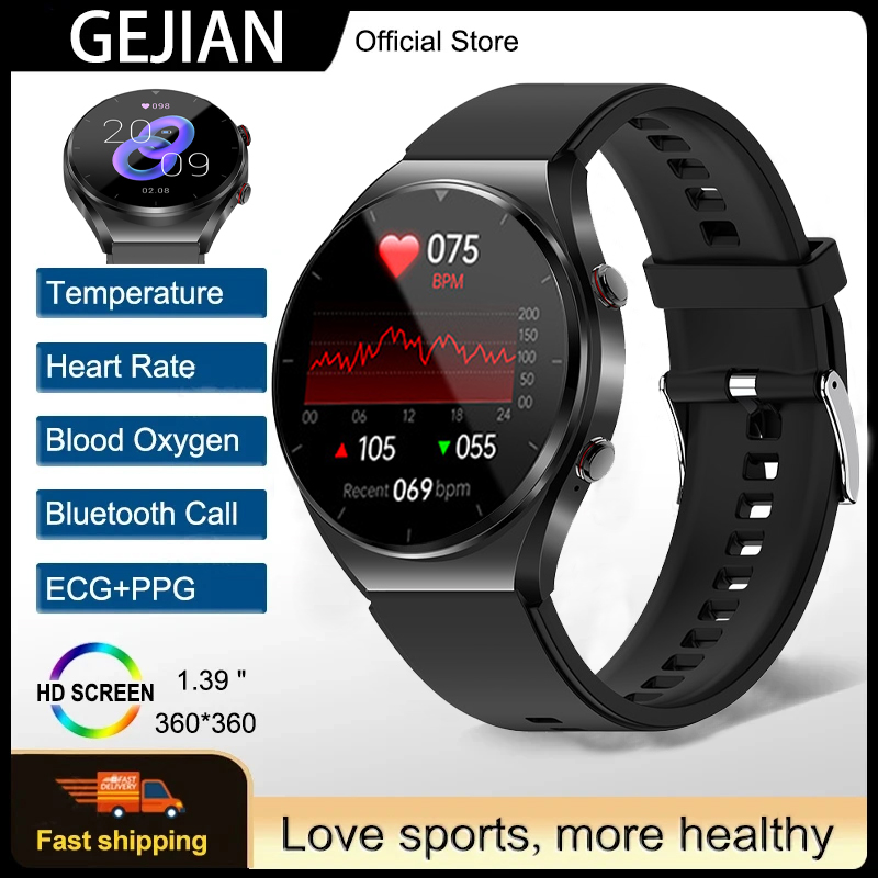 Smartwatch Health Watches For Men - ساعة ذكية GEJIAN بشاشة HD مقاس