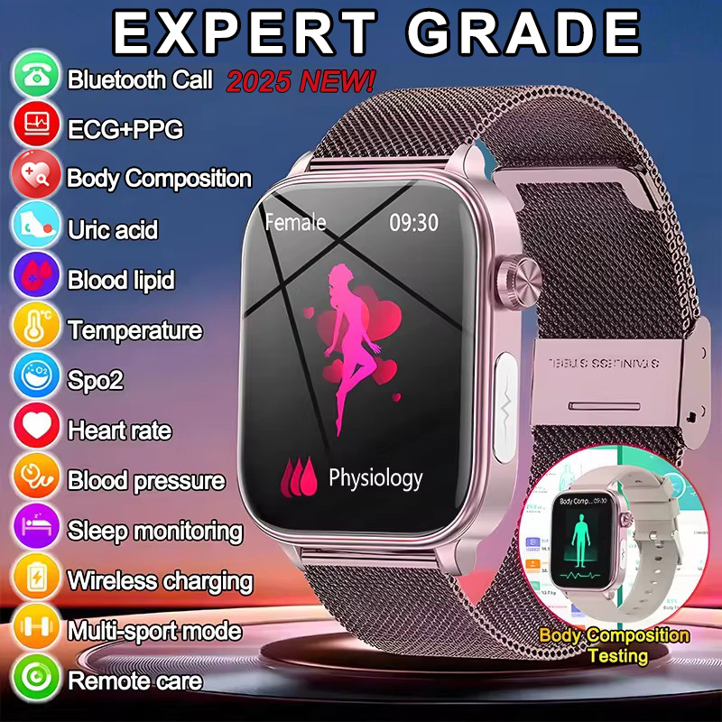 2025 جديد ECG + PPG رصد ساعة ذ - مراجعة Smartwatch Health Watches For Women وسعره