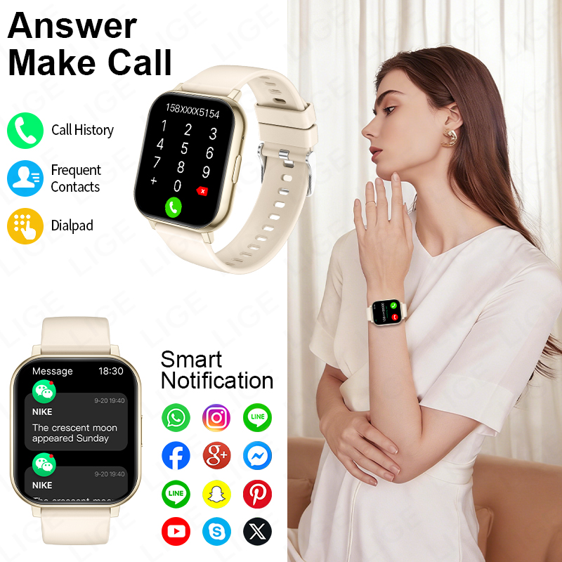 ساعة ذكية جديدة من LIGE بشاشة  - مراجعة Smartwatch Health Watches For Women وسعره