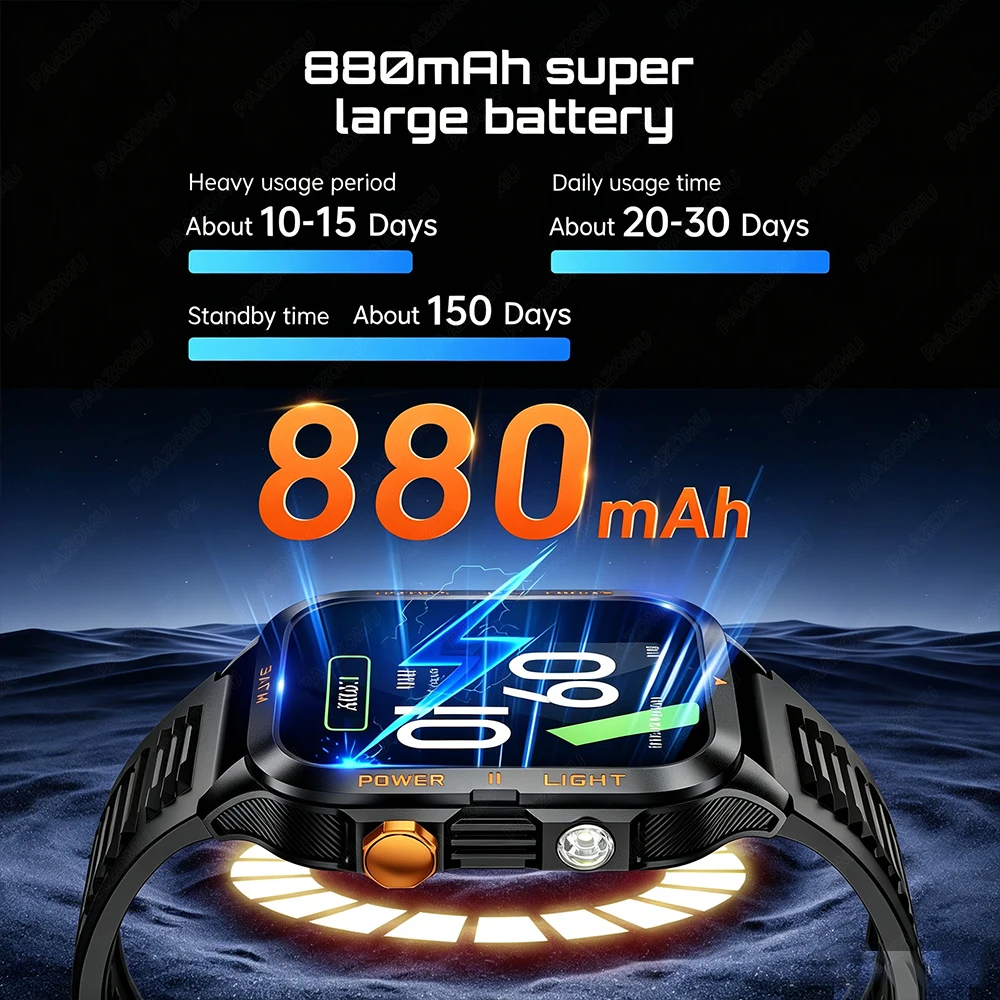 ساعة ذكية عسكرية المستوى للرجا - مراجعة Smartwatch Health Watches For Men وسعره